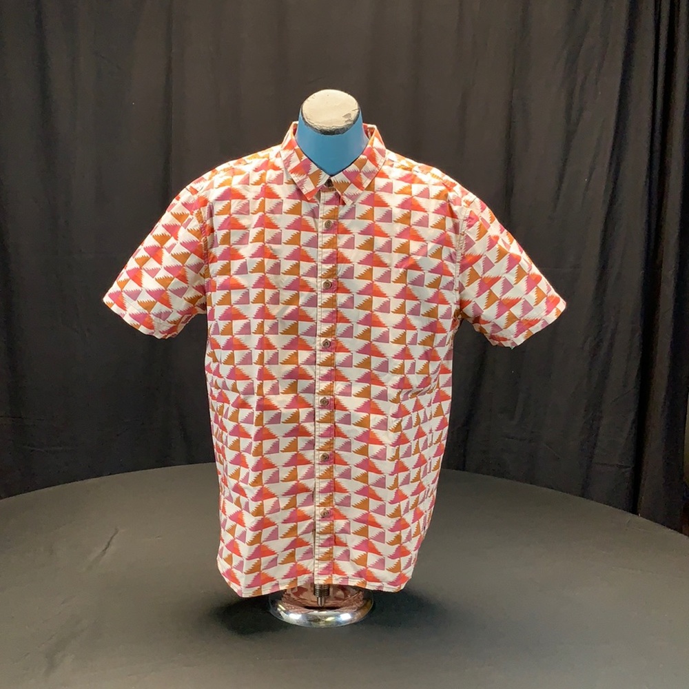 prAna Men's Garden Short Sleeve Shirt – Harvest Orange Color – XL